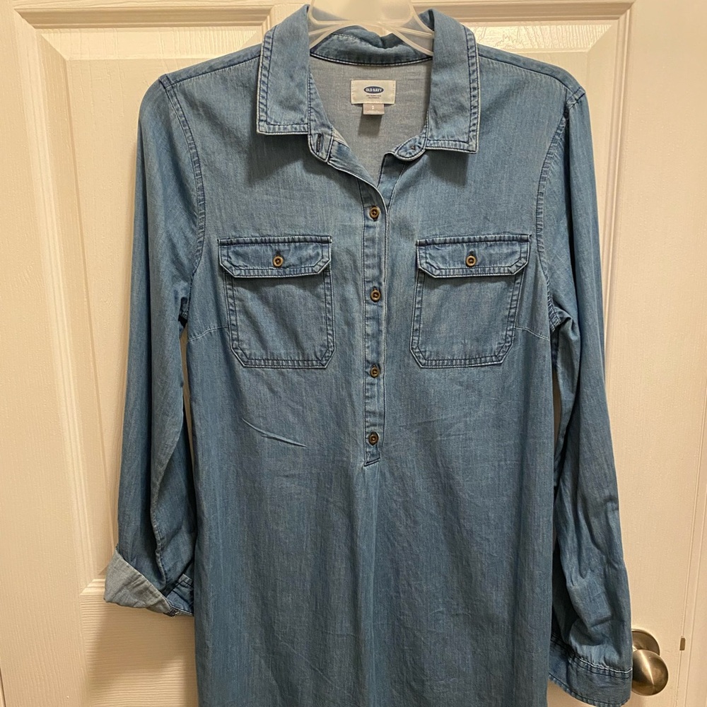 Old Navy Light Blue Long Sleeve Dress